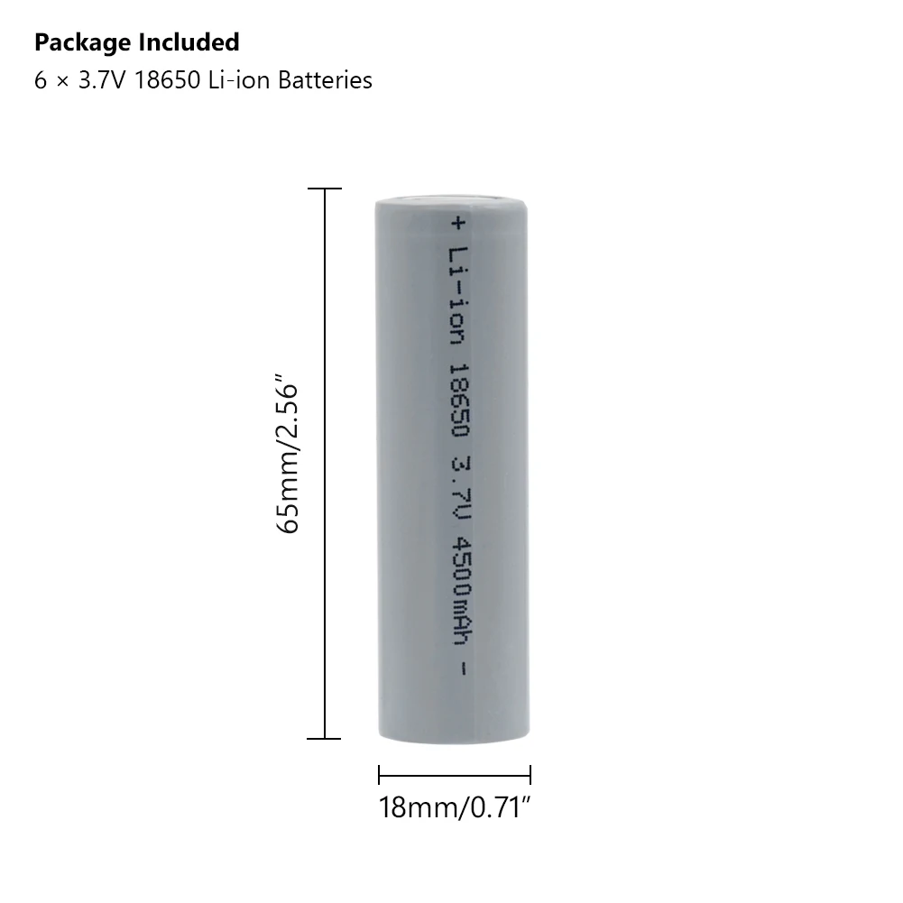 1-10 шт 18650 батарея перезаряжаемая литиевая батарея 3,7 V 18650 4500mAh емкость литий-ионная аккумуляторная батарея для фонарика