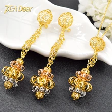 Ювелирные изделия zeadear романтические драгоценности набор для женщин серьги ожерелье подвеска круглой формы цветок ювелирные изделия для вечерние свадебные ювелирные изделия