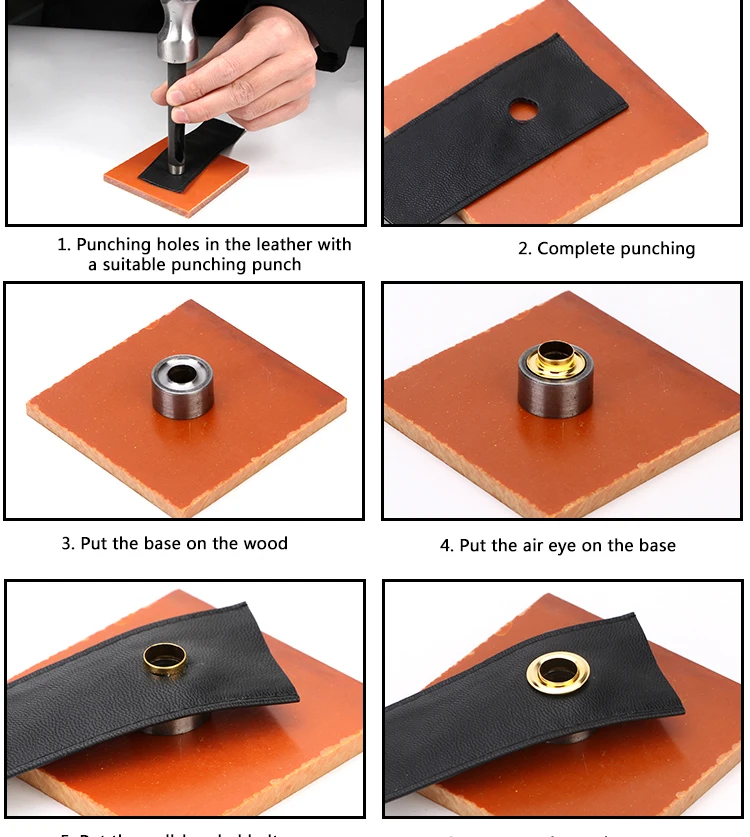 100 Наборы отверстий 4 | 5 | 6 мм Металлические Люверсы с втулкой для кожевенного ремесла Сделай Сам Скрапбукинг обувь ремень кепки сумки бирки одежда аксессуары