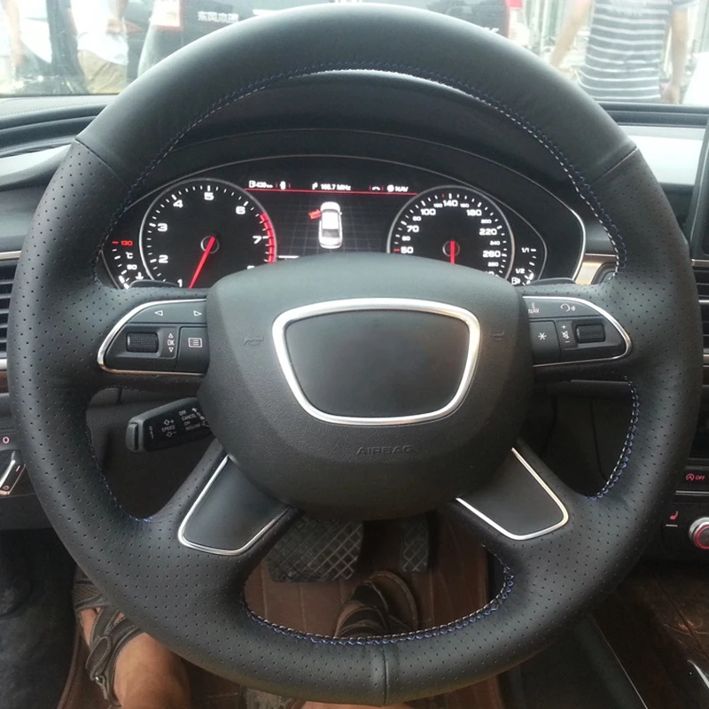 GNUPME искусственной кожи чехол рулевого колеса автомобиля для Audi Q7 2012- Q3 Q5 2013- A4(B8) A6(C7