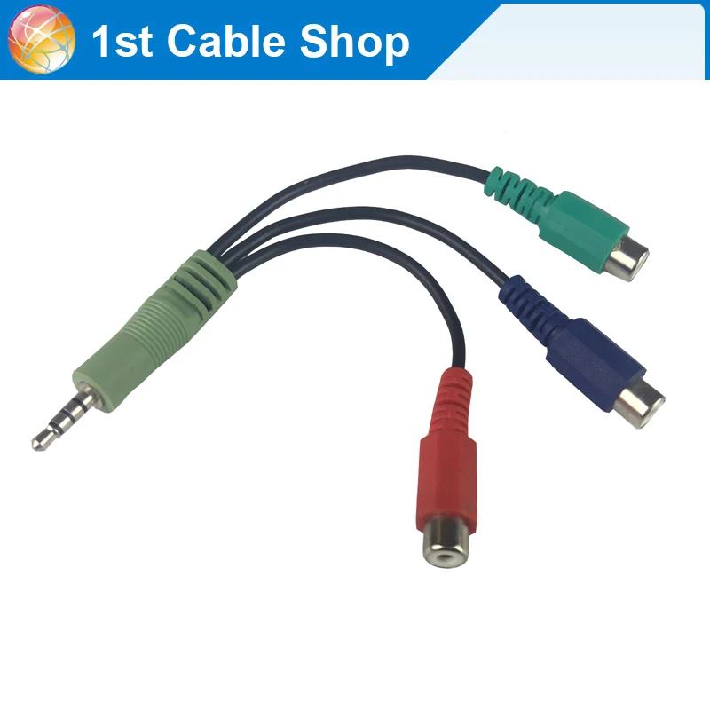 

4-pole 3.5mm AUX to 3 RCA component Ypbpr adapter cable for TV box HDTV
