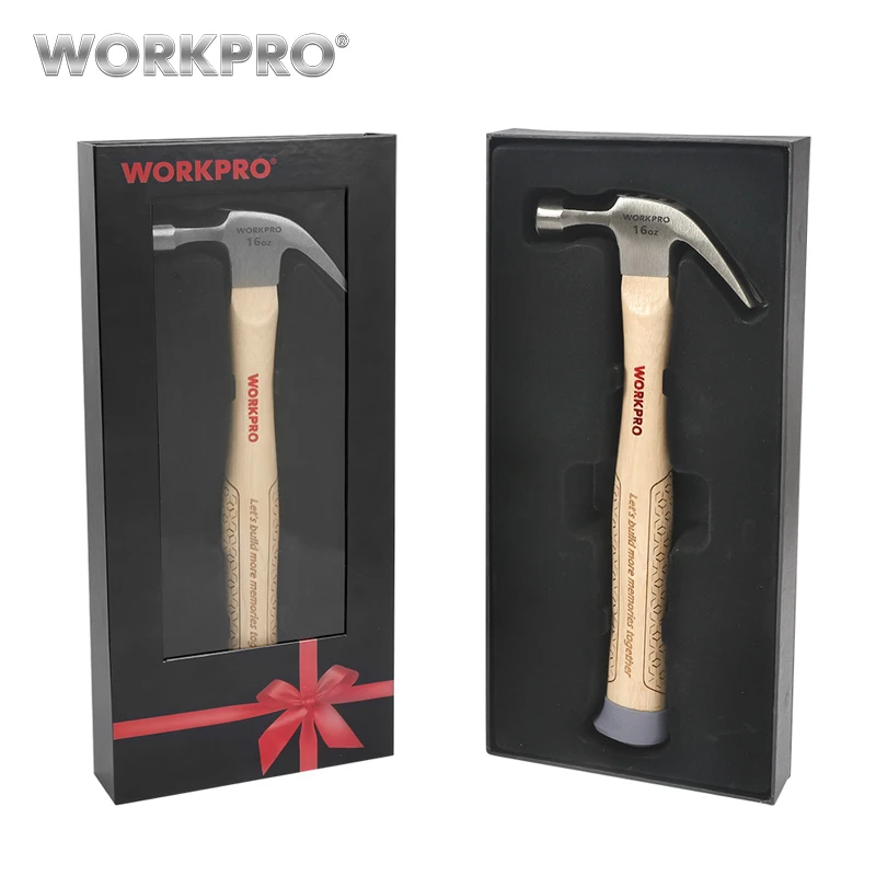 

WORKPRO 16OZ Curved Claw Hammer With Wood Handle Father Gift Hammer