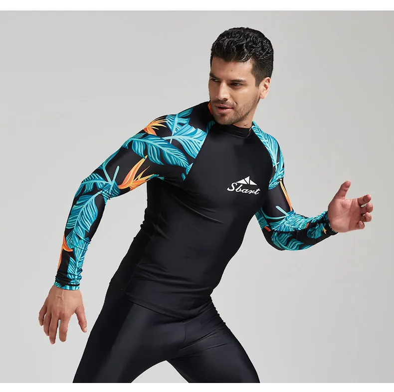 Купальник с длинным рукавом Rashguard для мужчин Rashguard лайкра УФ костюм для серфинга воды Тренажерный зал Спорт парусный плавание футболка гидрокостюм для дайвинга