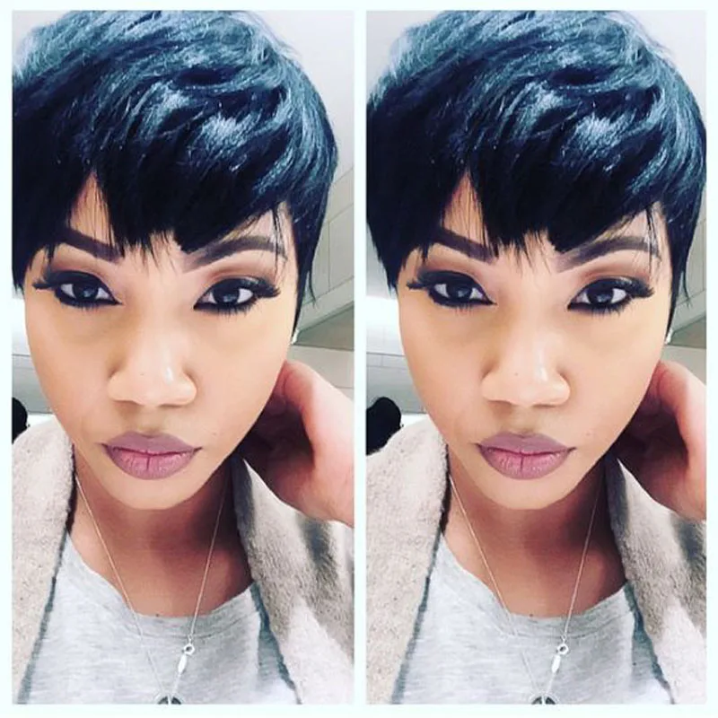 Malaysian Straight Virgin Human Hair Short Cut Weave Bump 28