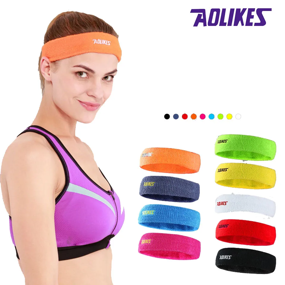 AOLIKES 1 шт. хлопковая спортивная баскетбольная повязка на голову для женщин лента для волос при занятиях йогой головная повязка для фитнеса бега повязка на голову sweetband