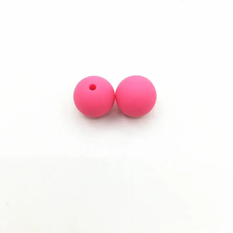 Силиконовые бусины 15 мм 50 шт./партия ожерелье-прорезыватель детский Прорезыватель игрушка силиконовый без бисфенола А жевательные Подвески новорожденный уход аксессуар - Цвет: dark pink