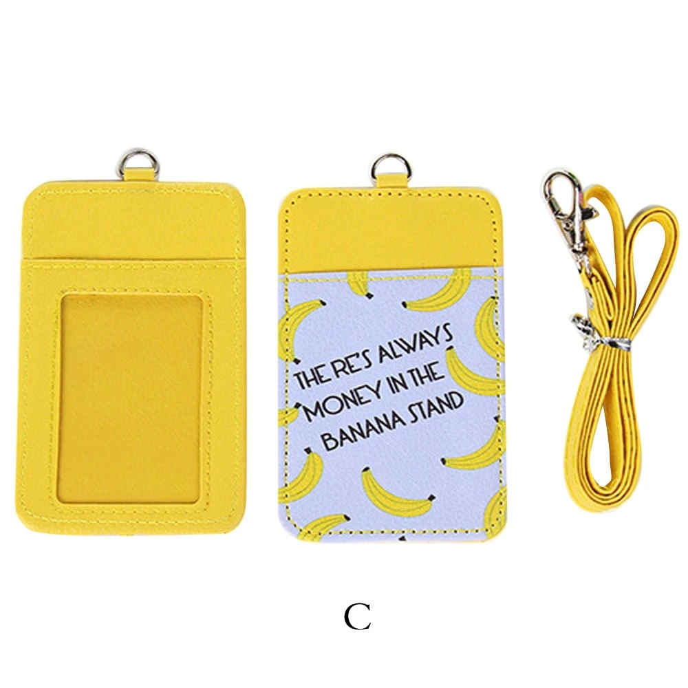 

OTOKY 2018 Hot Sale 1PC Cute Fruit Double-Layer Card Note Holder Bus Business Credit Cover Case Key Chain Dropshipping Apr9