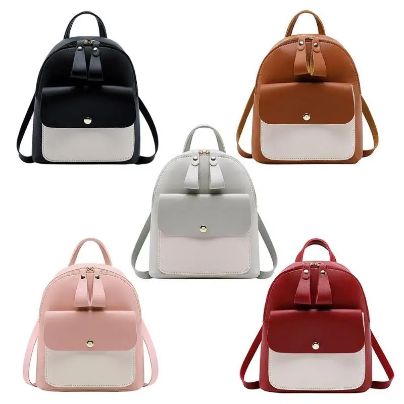 

Fashion Women Mini Backpack PU Leather College Shoulder Satchel School Rucksack Ladies Girls Casual Travel Bag mochilas mujer