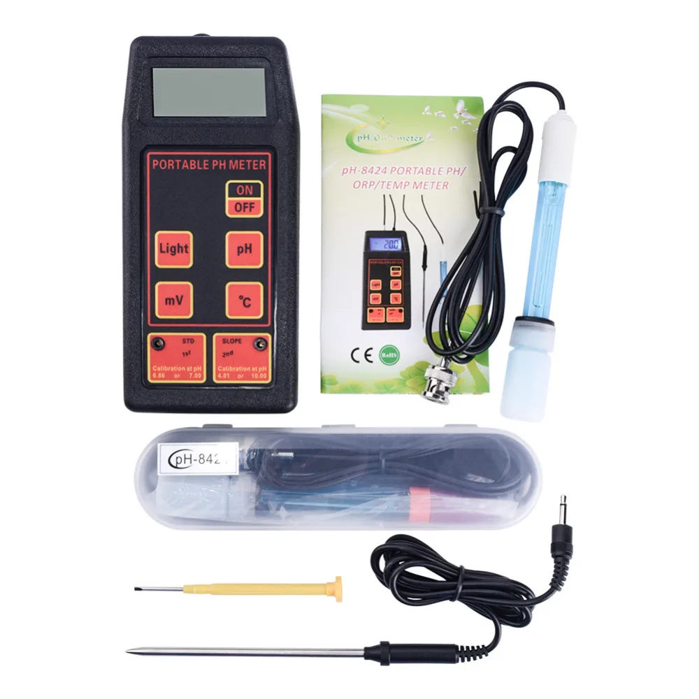 Hot Portable 3-in-1 High-precision Water Tester PH / MV / Thermometer + Replaceable PH and ORP Elec