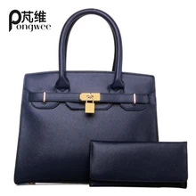 PONGWEE Láser de Mano de Cuero Artificial De Las Mujeres Conjuntos Bolso de La Vendimia Bolsa Grande de Hombro de Las Señoras Bolsos Monedero Organizador torebka