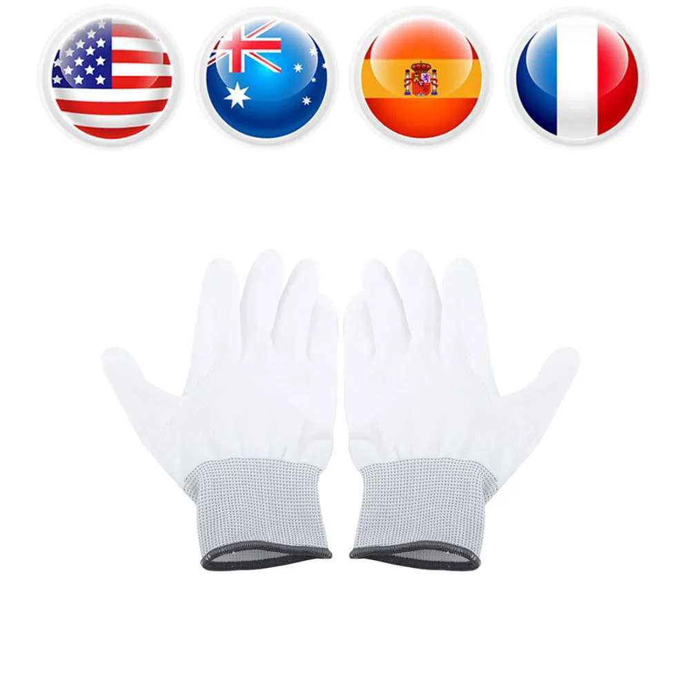 

1Pair Antistatic Antiskid Gloves Garden Working Finger Protection Gloves PU Coating Gloves for PC Computer Phone Repair Size L