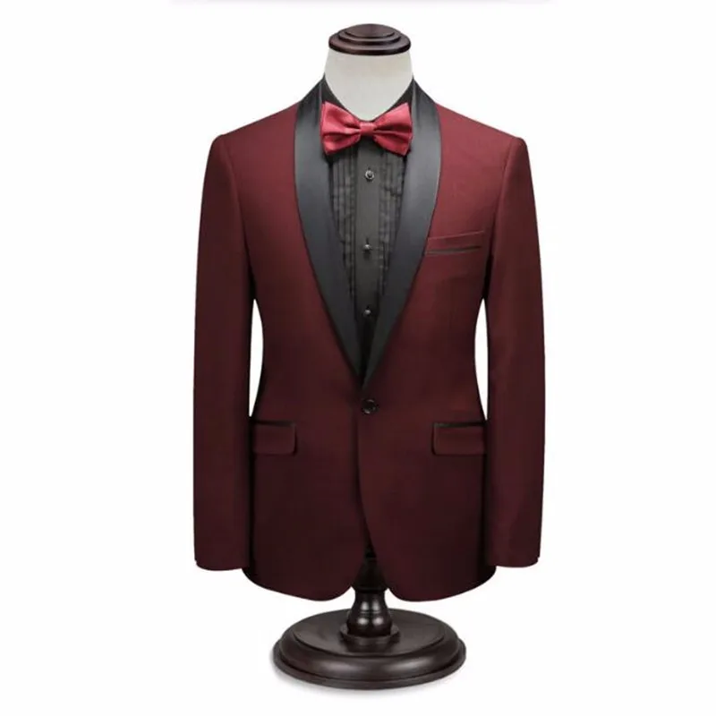 7.1Red and blue men suits jacket shawl collar formal business suits jacket simple fashion groom best man dress jacket