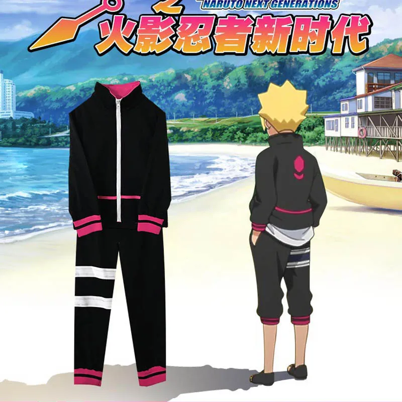 

2019 Anime Naruto Cosplay Uzumaki Boruto The Last Shippuden Uzumaki Boruto Cosplay Costume Hoodies Men Women Casual Jacket Pants