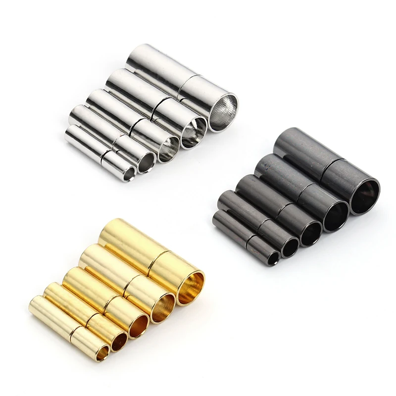 

20pcs/lot Gunblack/Gold/Rhodium Color End Caps Fit 2/2.5/3/4/5/6mm Metal End Clasps for Leather Round Cord Crimp Bracelets F802