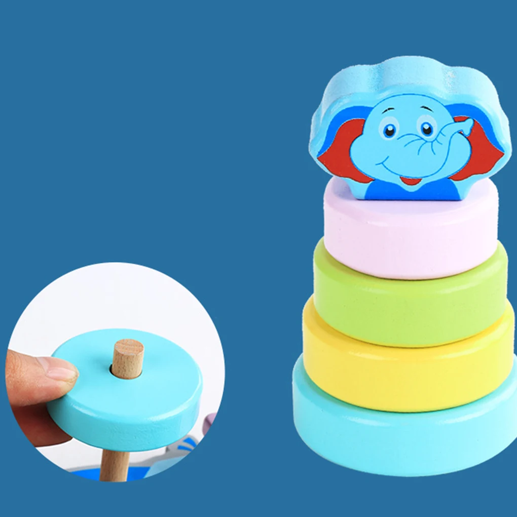 Деревянная детская игрушка мультфильм Слон Форма d колонки геометрические блоки пять колонок детские подарки игрушки Форма образование