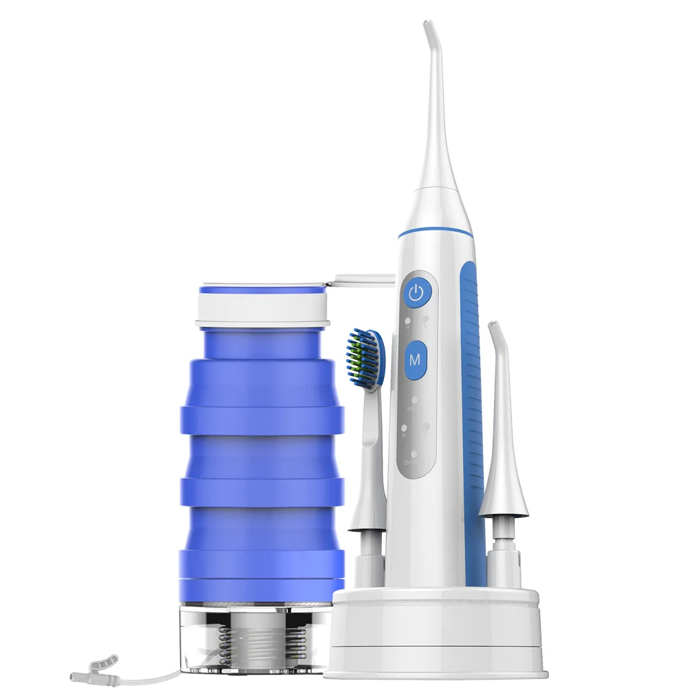 

2 in 1 Electric Toothbrush Function With Telescopic Cup,Brush Head,Jet Tip or Nozzles for Tooth Clean Whiten