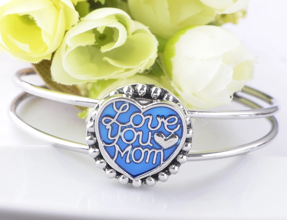 Новый KZ1297 Красота в форме сердца &quotЛюблю Тебя мама/I love you&quot 18 мм Металлические