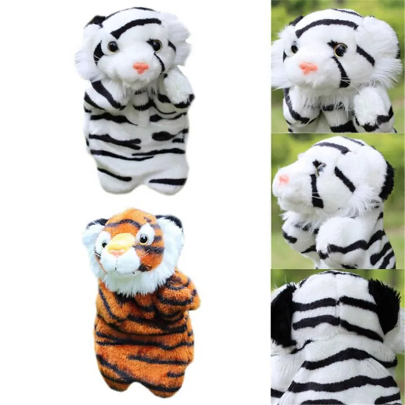 Современная мультяшная детская игрушка, ручная кукла, животные, перчатки в виде тигра для детей, милые мягкие плюшевые игрушки, кукла