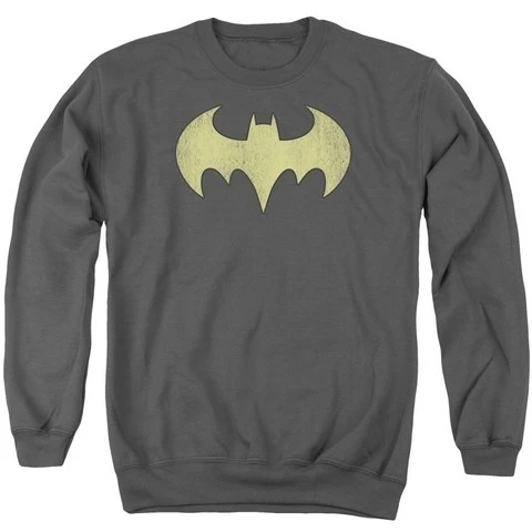 Trevco Dc-Batgirl Logo Distressed - Adult Crew Neck Sweatshirt - Charcoal Small (1)
