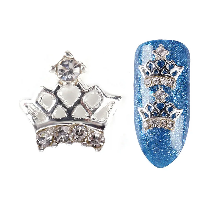 Blueness 10 шт. 3d Блеск корона сплав дизайн ногтей Стразы Подвески стикеры 3d на ногти Nail Art украшения ногтей ювелирные изделия