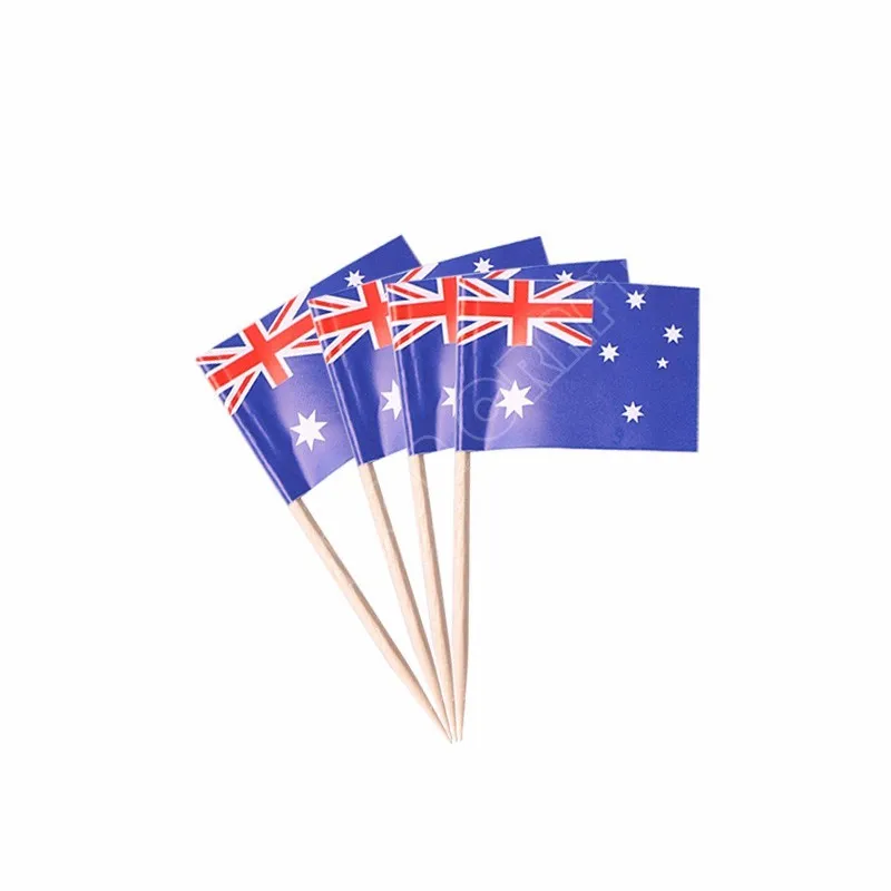 

Australia Toothpick Flags 500Pcs Paper Food Picks Cake Toothpicks Cupcake Toppers Fruit Cocktail Sticks DecorationToothpick Flag