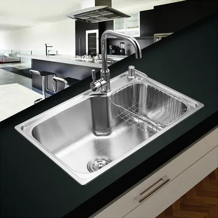 Bayka 201 / 304 stainless steel brushed matte kitchen sink, Drain Assembly Waste Strainer ,Basket, faucet,dispensor (Optional)