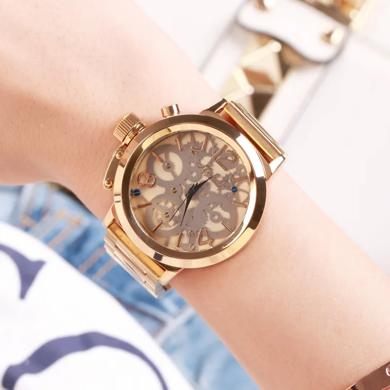 Simple steel belt watch quartz couple table casual high quality female watch