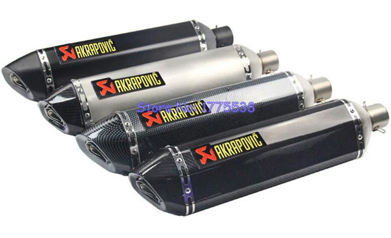 

PHULEOVEO Universal ID:51mm Motorcycle Exhaust Muffler Pipe Carbon Fiber Motorbike Scooter Muffler Exhaust Escape Damper Pipe