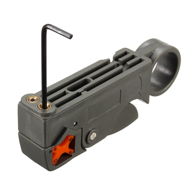 

1PC MultiFunction Gray ABS Cable Stripper For RG59 RG6 RG11 Multi Tool Rotary Coaxial Wire Coax Stripping Cutter Tool