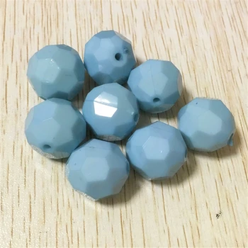 

(choose size) 10mm/12mm/14mm/16mm/22mm light blue color chunky solid Acrylic Faceted Hexagon Beads