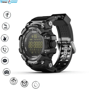 

Time Owner EX16 Sport Smart Watch Pedometer Stopwatch Call Message Reminder Remote Camera Professional Waterproof Wristwatch