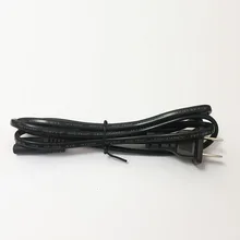 1 pcs 1.5 m Alta qualidade 2 Prong Plug AC Adaptador de Carga Cabo Cabo de Alimentação com Fio de Cobre PC Laptop (preto)