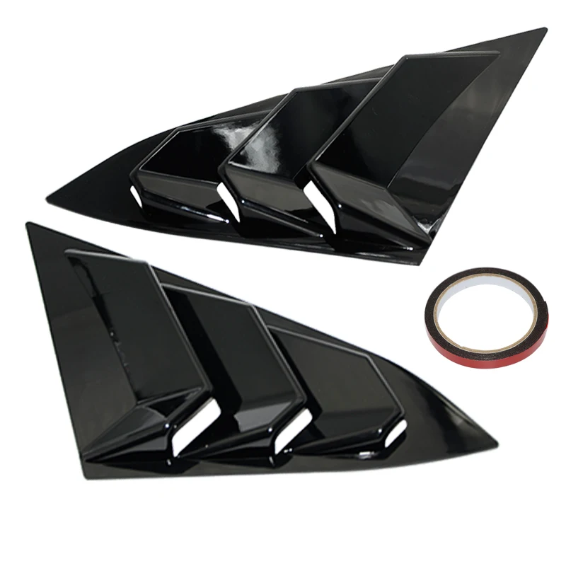 

Car Styling Car Sticker 1/4 Quarter Side Window Louvers Scoop Cover Vent Spoiler Panel For Honda Civic 2016-2018 ABS Black Color