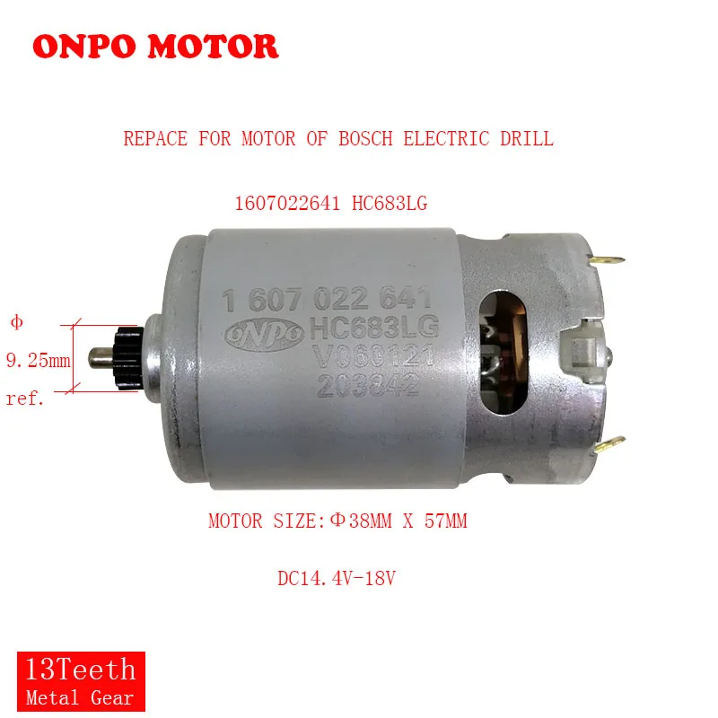 Baratos ONPO DC18V 13 dientes 1607022641 HC683LG MOTOR BOSCH GSB18 2 LI 3601JD23B1 taladro eléctrico