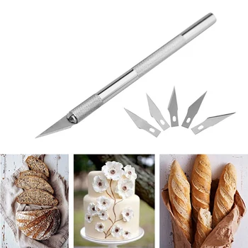 

2019 New Hot Sale 1 Set Fruit Sculpting Carving Baking Pastry Tools 6pcs Blades Knife Fruit Fondant Cake Decorating Tools