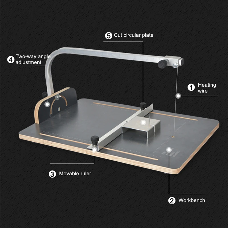 Электрический жаровой проволочный стол для резки пены низкой плотности губка жемчужный хлопок круглая коническая форма Модель Горячий Резак нагревательный режущий инструмент