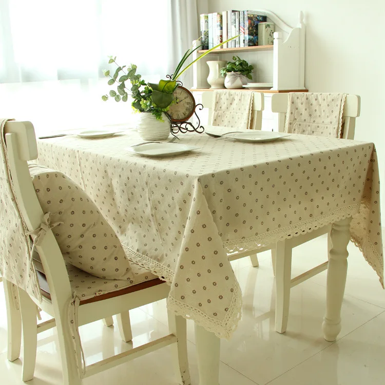 

2018 New Cotton Linen Garden Cloth Daisy Printing Tablecloth For Hotel Home Conference Kitchen Wedding Decoration