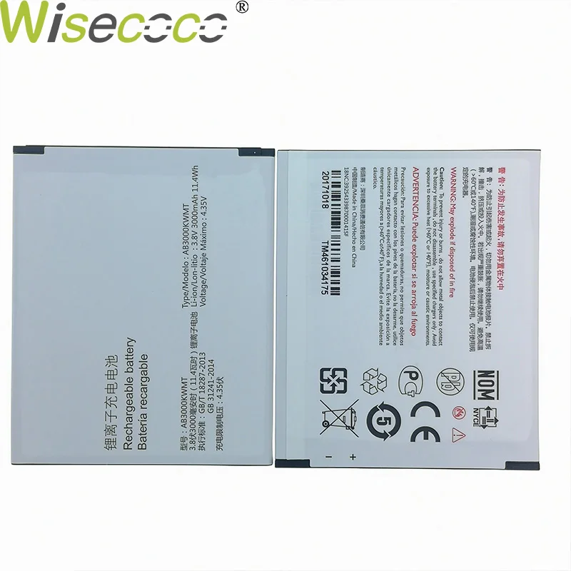 Wisecoco 2 шт. аккумулятор 3000 мАч AB3000KWMT для Philips Xenium CTS327 S327 Смартфон высокого качества+ номер отслеживания
