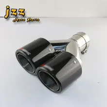 1pcs akrapovic car tailpipes double Slant And Rolled Stainless Steel car silencer exhaust Pipe Muffler Tail tips