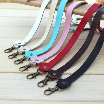 

7 colors double-end flowers Thin soft Single layer leather Small handle bag strap purse frame bag handbag DIY accessories