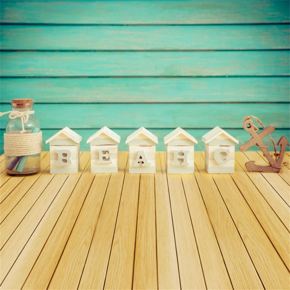 

Laeacco Bottle Anchor Wooden Boards Scene Baby Photography Backgrounds Customized Vinyl Photographic Backdrops For Photo Studtio