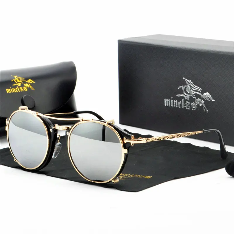 Высокая-конец набор очки зрение солнцезащитные очки Для мужчин близорукость водительские солнцезащитные очки со Обёрточная бумага мужское зеркало зажим очки FML
