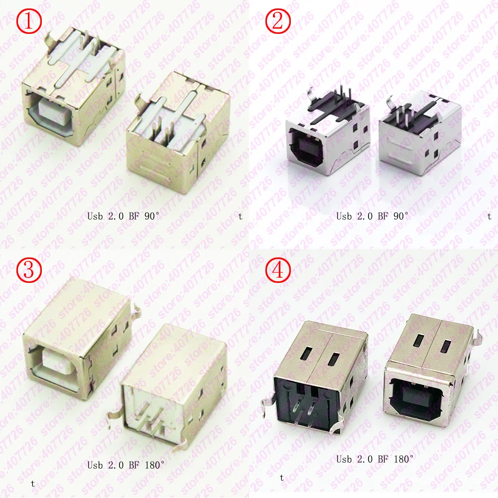 20pcs USB SMD 4Pin A Type Female Socket Jack Connector 90 degree Charging MW
