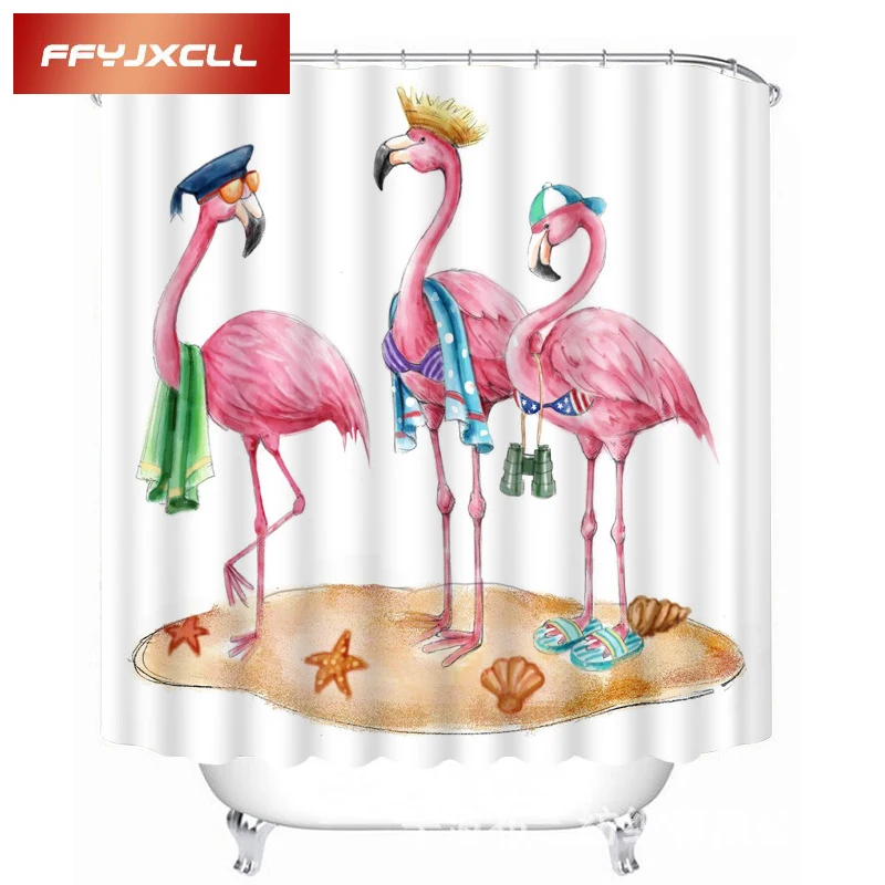 

3 Only Birdies Modern 3D Waterproof Mildew Fabric Shower Curtain Eco-Friendly Bathroom Curtain