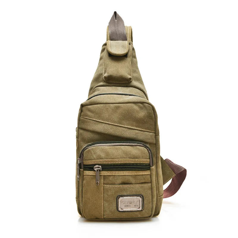 

Vintage Men Canvas Satchel Casual Crossbody Messenger Shoulder Bag Waist Bag Chest Pack Men Handbag Single-strap Bag Travel Bag