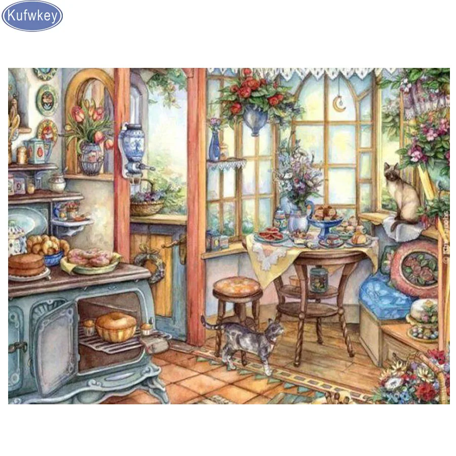 

DIY Diamond Painting square Diamond Embroidery new picture Painting rhinestones mosaic pattern Kitchen decoration