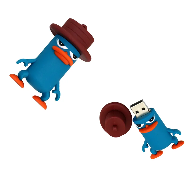 Mini Perry The Platypus Usb Flash Pen Drive 2.0 32gb 16g Usb Flash Drive U Disk Memory Stick Pendrive Cartoon Animal Thumbdrives