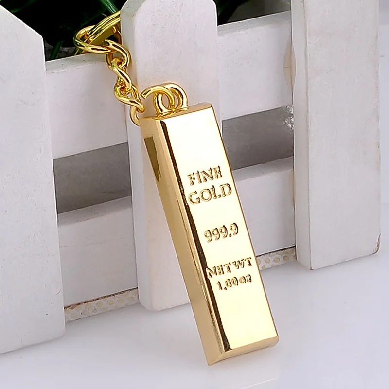 

Car Key Rings Accessory Gold Key Chain Golden Brick Keychains Handbag Fashion Pendant Keyrings