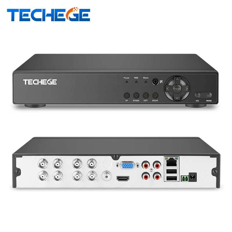 Techege 8CH AHD-H DVR 1080 P Запись безопасности HDMI Гибридный CCTV HVR видео Регистраторы