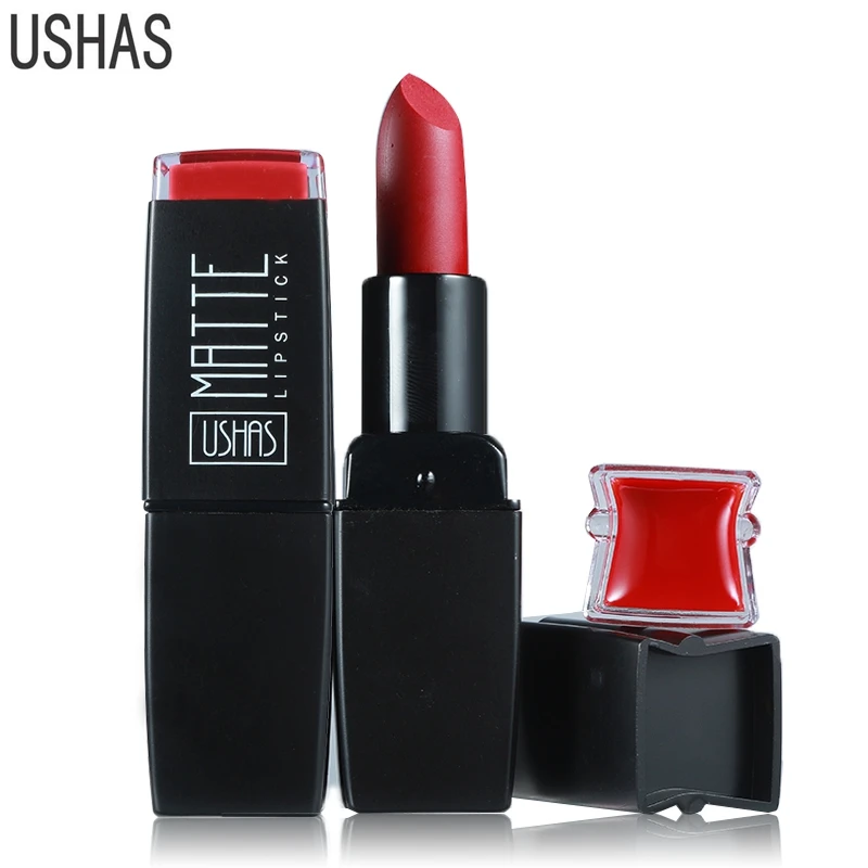 14 30 De Réductionmarque Ushas Rouge à Lèvres Nude Mat Avec échantillon Imperméable Longue Durée Hydratant Maquillage Baume à Lèvres Nutritiou
